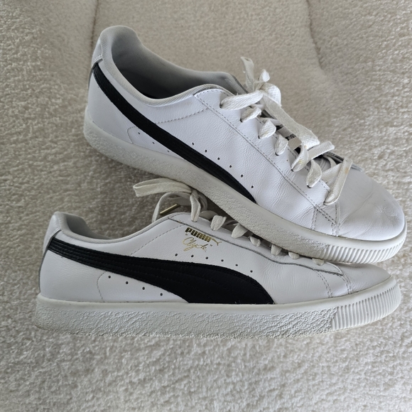 Puma Clyde Core, Gold Foil, Men's Black & White Sneakers SZ 10 - Picture 5 of 12